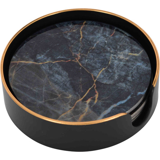 Vesuvius Black and Gold Coasters Set of 4