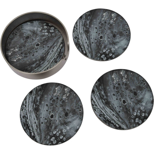 Monochrome Swirl Set of 4 Coasters by Libra, image 2