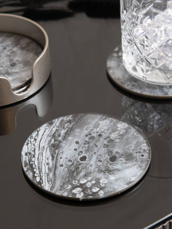 Monochrome Swirl Set of 4 Coasters by Libra, image 5