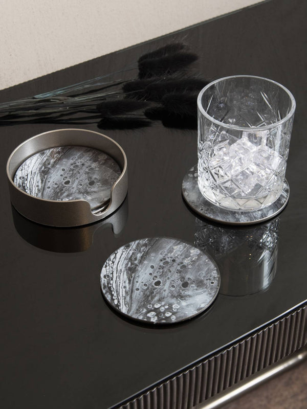 Monochrome Swirl Set of 4 Coasters by Libra, image 6