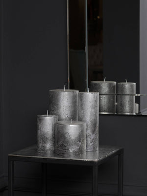Black and Silver Ombre Pillar Candle 10x20cm by Libra, image 3