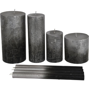Black and Silver Ombre Pillar Candle 10x20cm by Libra, image 4