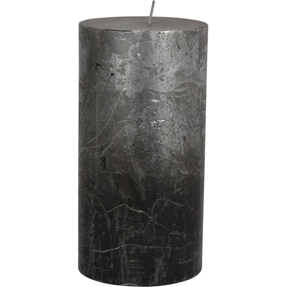 Black and Silver Ombre Pillar Candle 10x20cm by Libra