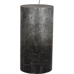 Black and Silver Ombre Pillar Candle 10x20cm by Libra