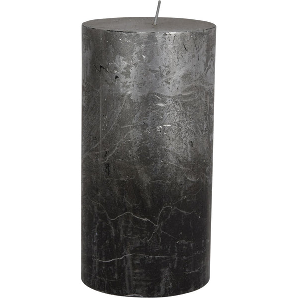 Black and Silver Ombre Pillar Candle 10x20cm by Libra