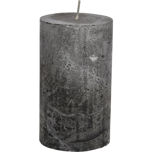 Libra Black and Silver Ombre Pillar Candle  7x12cm