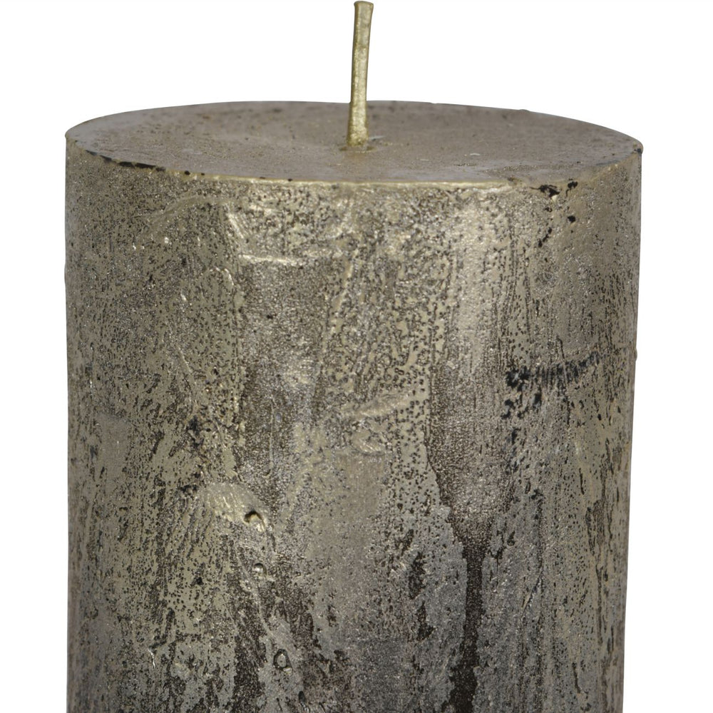 Black and Gold Ombre Pillar Candle 7x12cm by Libra