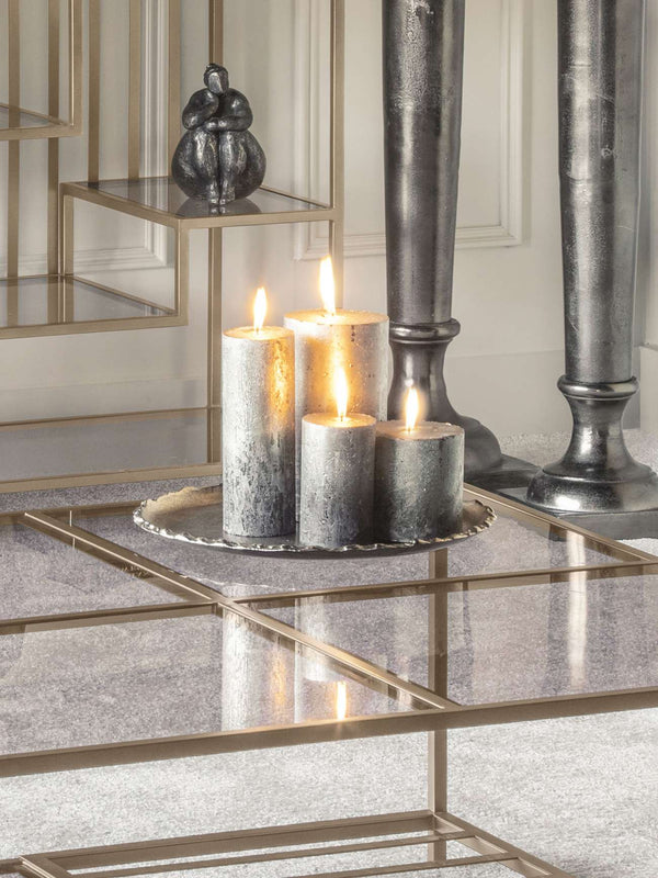 Black and Gold Ombre Pillar Candle 7x12cm by Libra, image 3