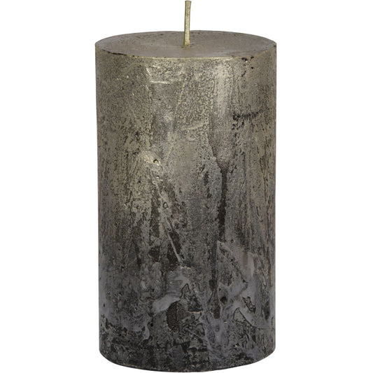 Libra Black and Gold Ombre Pillar Candle 7x12cm