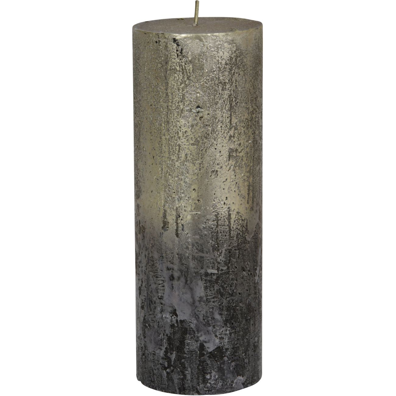 Libra Black and Gold Ombre Pillar Candle 7x19cm