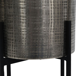 Clyde Floor Standing Nickel Set of 2 Planters by Libra, image 4