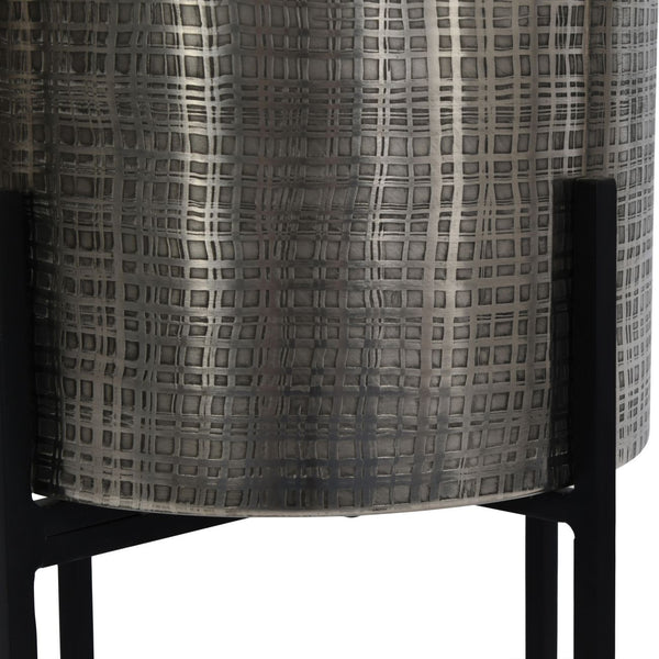 Clyde Floor Standing Nickel Set of 2 Planters by Libra, image 4