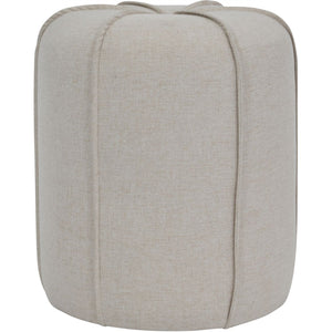 Seamed Button Stool in Oatmeal Fabric by Libra, image 2
