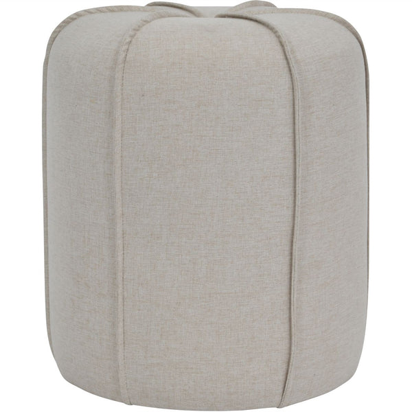 Seamed Button Stool in Oatmeal Fabric by Libra, image 2