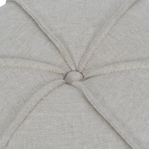Seamed Button Stool in Oatmeal Fabric by Libra, image 3