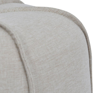 Seamed Button Stool in Oatmeal Fabric by Libra, image 4