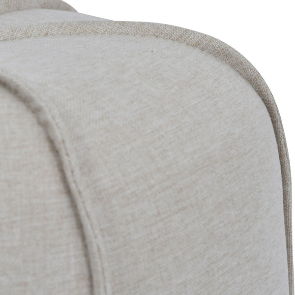 Seamed Button Stool in Oatmeal Fabric by Libra, image 4