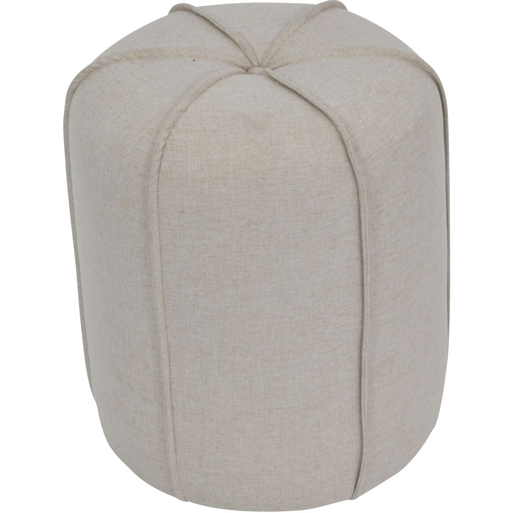 Seamed Button Stool in Oatmeal Fabric by Libra