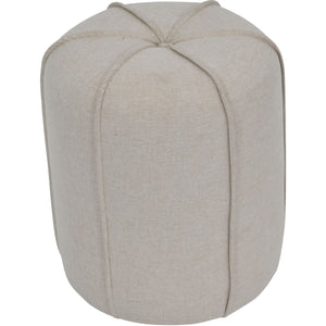 Seamed Button Stool in Oatmeal Fabric by Libra