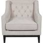 Theodore Buttoned Armchair in Ivory Fabric