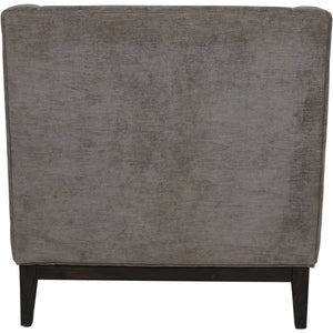 Theodore Buttoned Armchair in Warm Grey Fabric by Libra, image 3