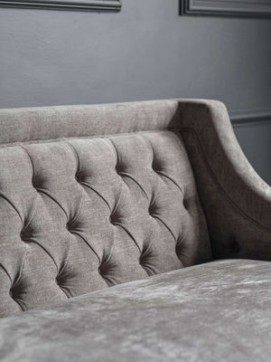Theodore Buttoned Sofa in Warm Grey Fabric 200cm by Libra, image 4