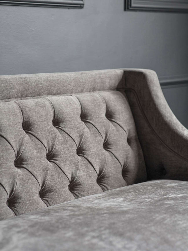 Theodore Buttoned Sofa in Warm Grey Fabric 200cm by Libra, image 4