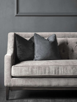 Theodore Buttoned Sofa in Warm Grey Fabric 200cm by Libra, image 5