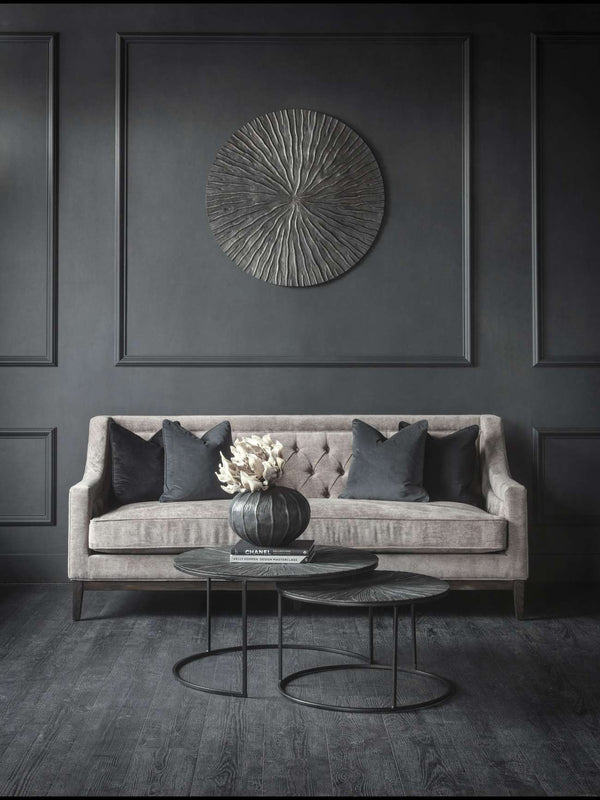 Theodore Buttoned Sofa in Warm Grey Fabric 200cm by Libra, image 6