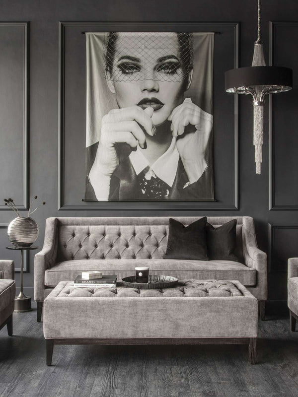 Theodore Buttoned Sofa in Warm Grey Fabric 200cm by Libra, image 7