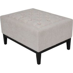 Theodore Buttoned Stool in Ivory Fabric 81x61cm by Libra, image 2