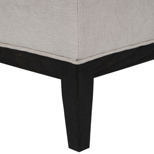 Theodore Buttoned Stool in Ivory Fabric 81x61cm by Libra, image 4