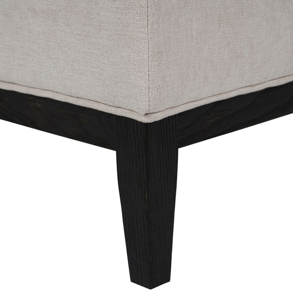 Theodore Buttoned Stool in Ivory Fabric 81x61cm by Libra, image 4