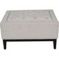 Theodore Buttoned Stool in Ivory Fabric 81x61cm