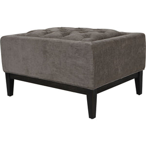 Theodore Buttoned Stool in Warm Grey Fabric 81x61cm by Libra, image 2