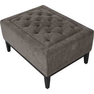 Theodore Buttoned Stool in Warm Grey Fabric 81x61cm by Libra, image 3