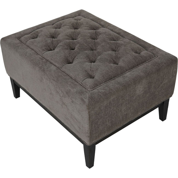 Theodore Buttoned Stool in Warm Grey Fabric 81x61cm by Libra, image 3