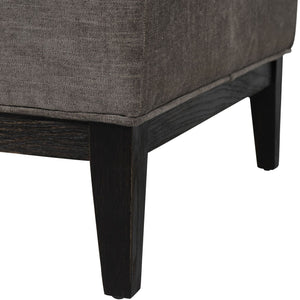 Theodore Buttoned Stool in Warm Grey Fabric 81x61cm by Libra, image 5