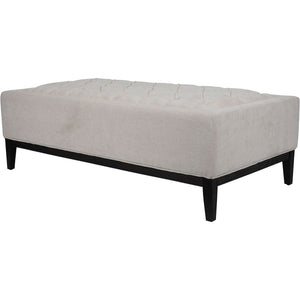Theodore Buttoned XL Ottoman in Ivory Fabric 140x75cm by Libra, image 2