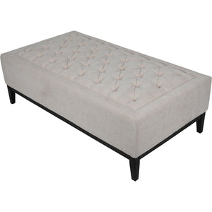 Theodore Buttoned XL Ottoman in Ivory Fabric 140x75cm by Libra, image 3