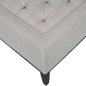Theodore Buttoned XL Ottoman in Ivory Fabric 140x75cm by Libra, image 4
