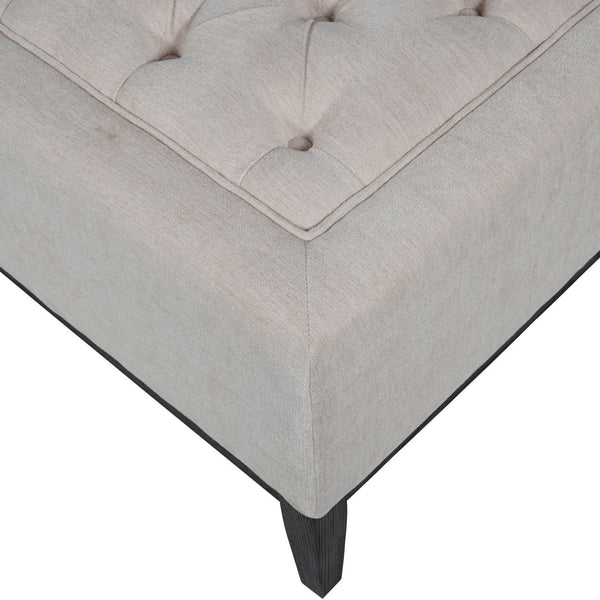 Theodore Buttoned XL Ottoman in Ivory Fabric 140x75cm by Libra, image 4