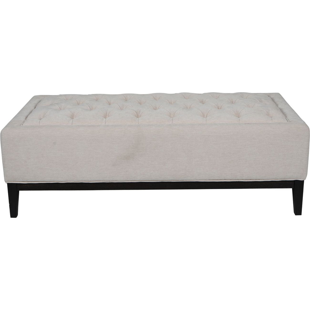 Theodore Buttoned XL Ottoman in Ivory Fabric 140x75cm by Libra