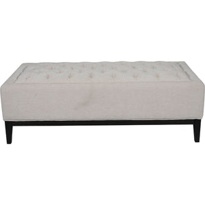 Theodore Buttoned XL Ottoman in Ivory Fabric 140x75cm by Libra