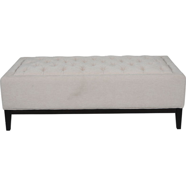 Theodore Buttoned XL Ottoman in Ivory Fabric 140x75cm by Libra