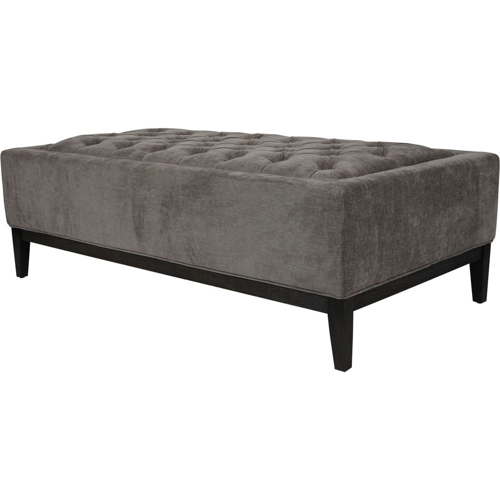 Theodore Buttoned XL Ottoman in Warm Grey Fabric 140x75cm by Libra