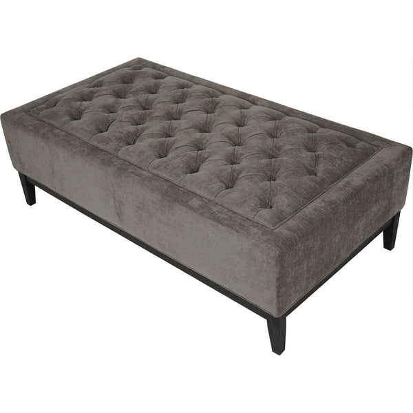 Theodore Buttoned XL Ottoman in Warm Grey Fabric 140x75cm by Libra, image 3