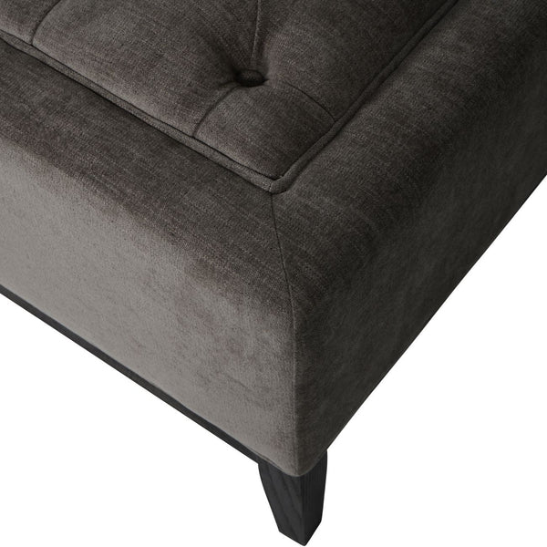 Theodore Buttoned XL Ottoman in Warm Grey Fabric 140x75cm by Libra, image 4