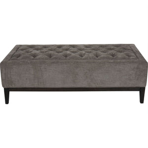 Theodore Buttoned XL Ottoman in Warm Grey Fabric 140x75cm by Libra