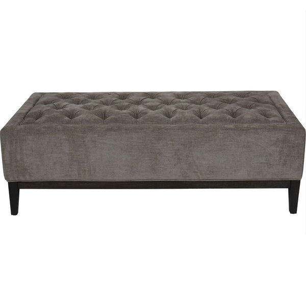 Theodore Buttoned XL Ottoman in Warm Grey Fabric 140x75cm by Libra
